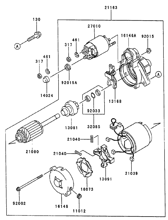 Starter kawasaki Fd750d As03