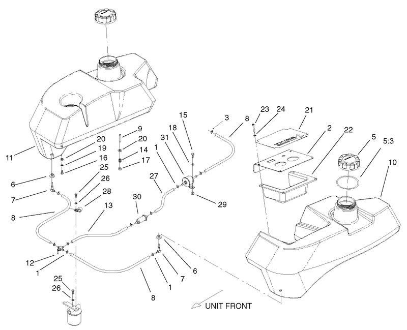 Tank And Fuel Lines Assembly