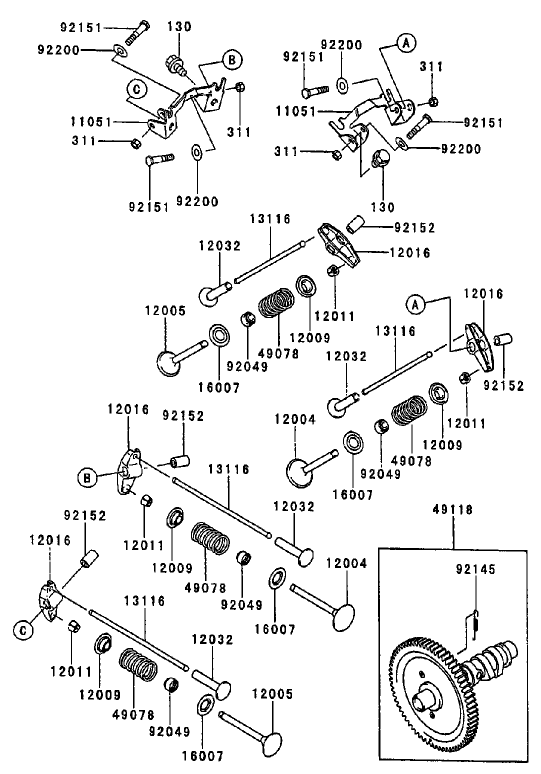 Valvecamshaft kawasaki Fd750d As03