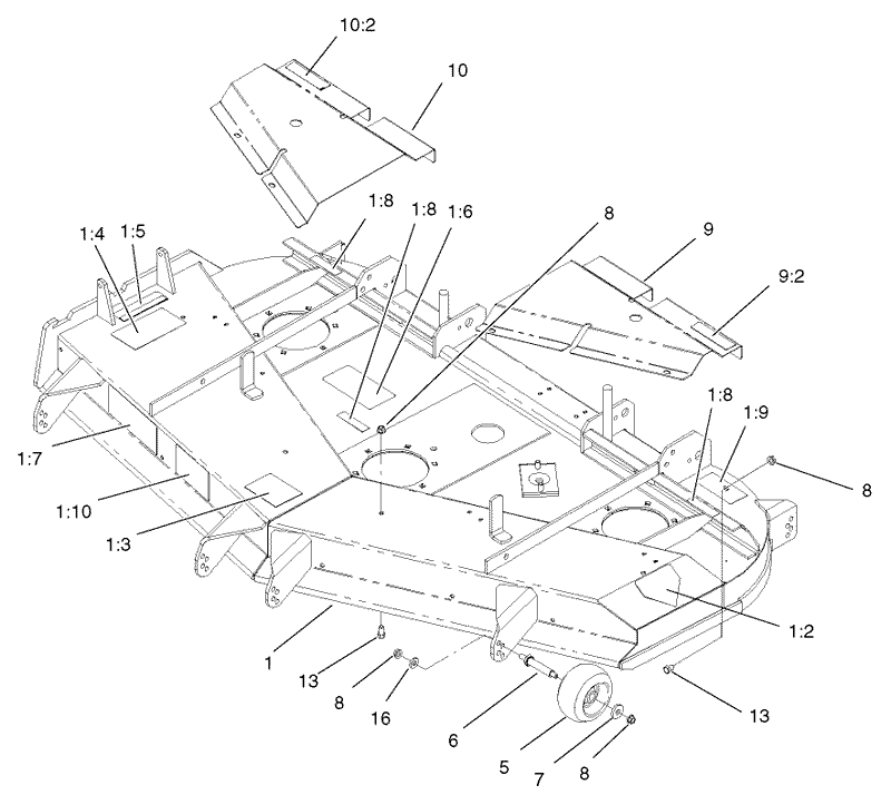 Deck Deflector and Roller Assembly