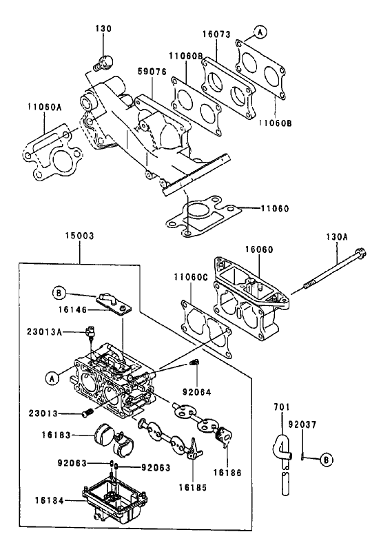 Carburetor Assembly Kawasaki FD750D AS03