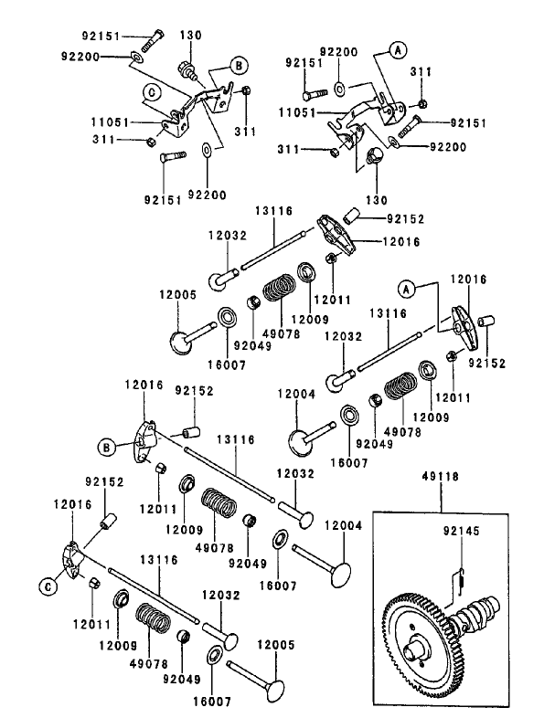 ValveCamshaft Assembly Kawasaki FD750D AS03