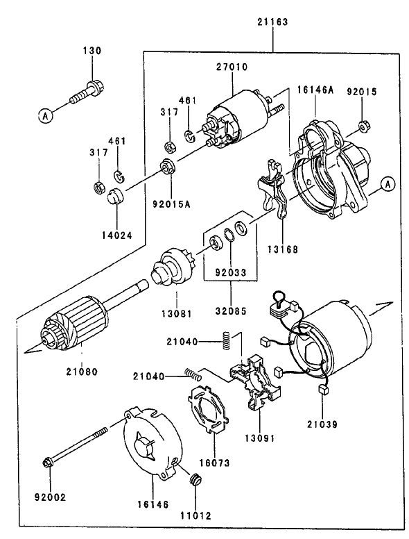 Starter kawasaki Fd750d As03