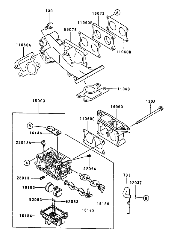 Carburetor Assembly Kawasaki FD750D AS03