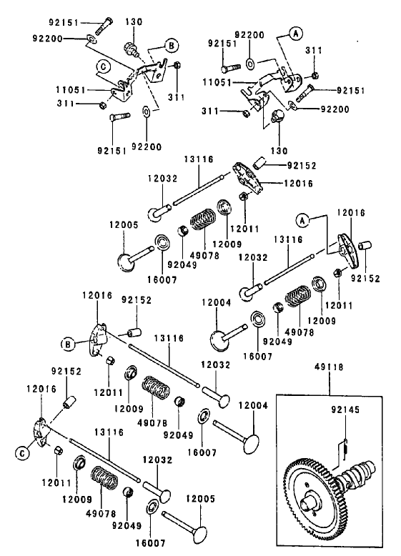 ValveCamshaft Assembly Kawasaki FD750D AS03