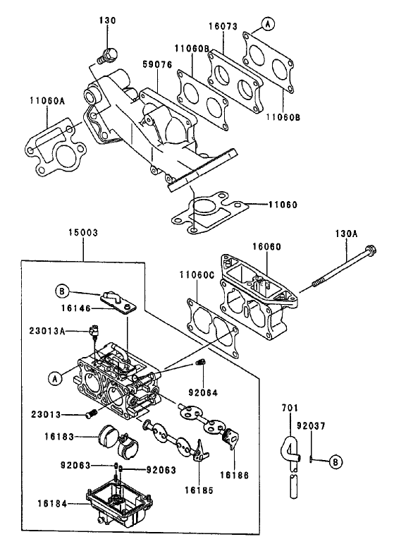 Carburetor Assembly Kawasaki FD750D AS03