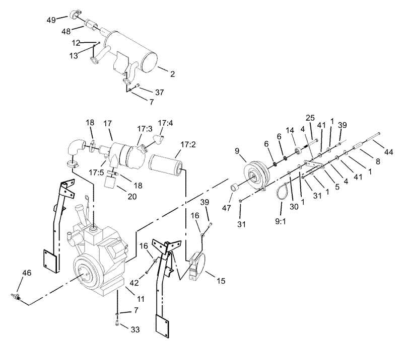 Engine Clutch and Air Cleaner Assembly