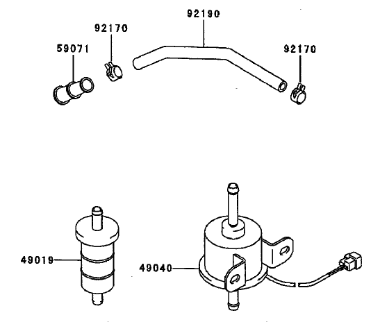 Fuel TankFuel Valve Assembly Kawasaki FD750D AS03