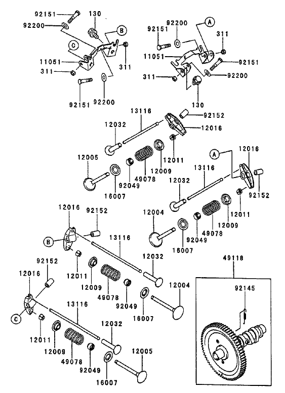 ValveCamshaft Assembly Kawasaki FD750D AS03