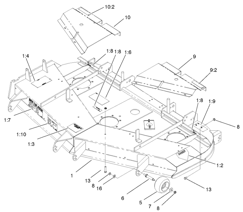 Deck Deflector And Roller Assembly
