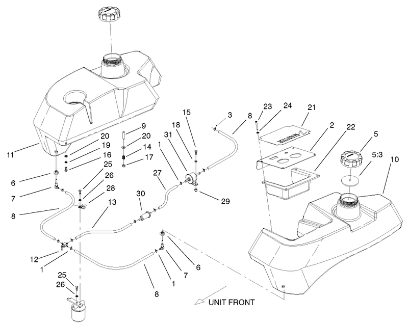 Tank And Fuel Lines Assembly