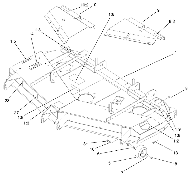 Deck Deflector And Roller Assembly