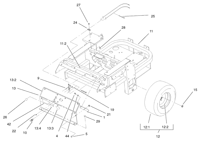 Rear Frame And Wheel Assembly