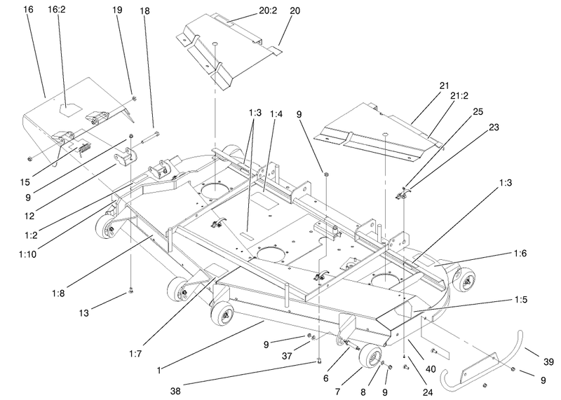 Deck Deflector And Roller Assembly