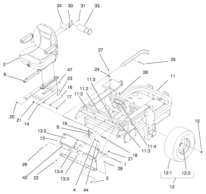 Rear Frame And Wheel Assembly