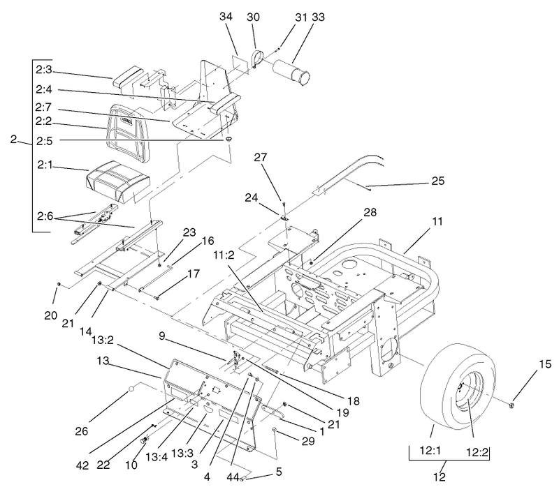 Rear Frame And Wheel Assembly