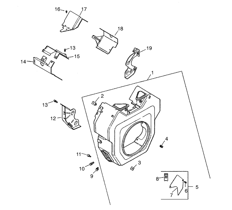 Blower Housing and Baffle Assembly Group 6 Kohler CH23S 76550
