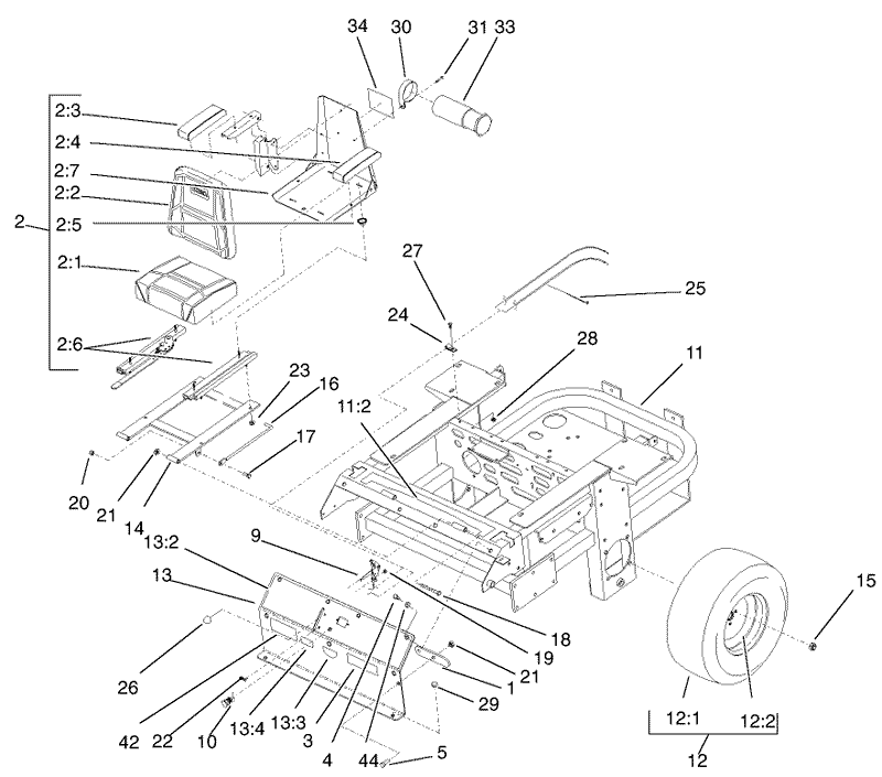 Rear Frame and Wheel Assembly
