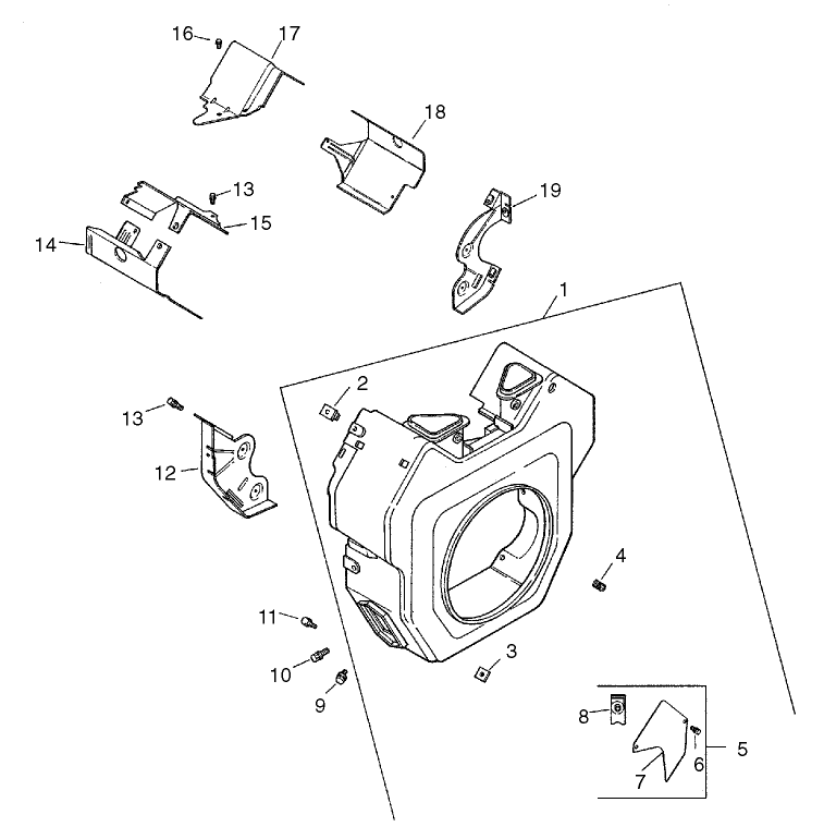 Blower Housing and Baffle Assembly Group 6 Kohler CH23S 76550
