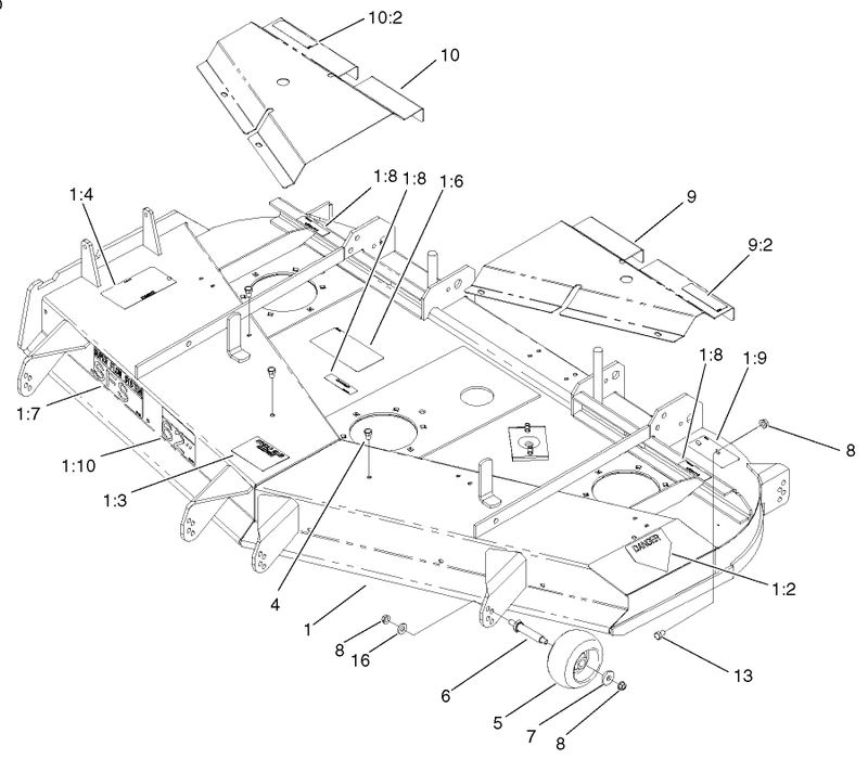 Deck Deflector And Roller Assembly