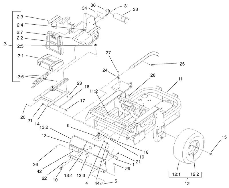 Rear Frame And Wheel Assembly