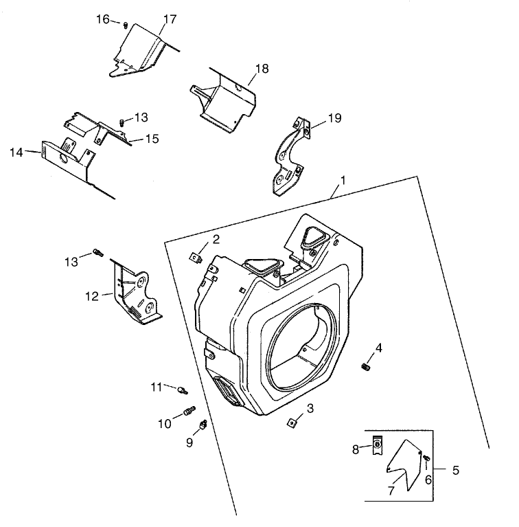 Blower Housing and Baffle Assembly Group 6 Kohler CH25S 68695