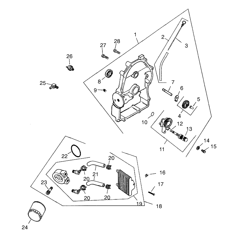 Oil PanLubrication Assembly Group 3 Kohler CH25S 68695