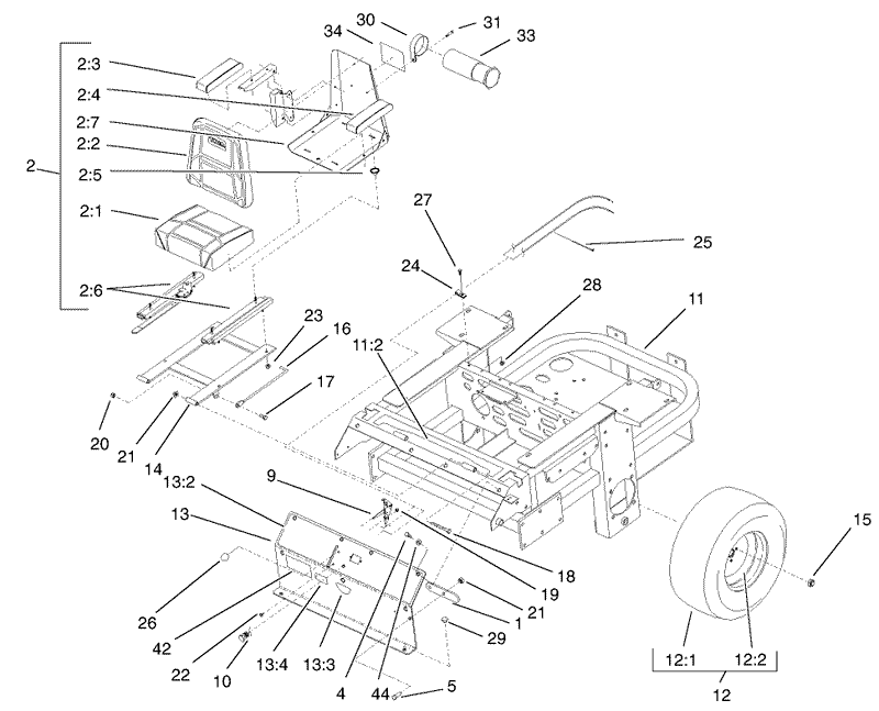 Rear Frame and Wheel Assembly