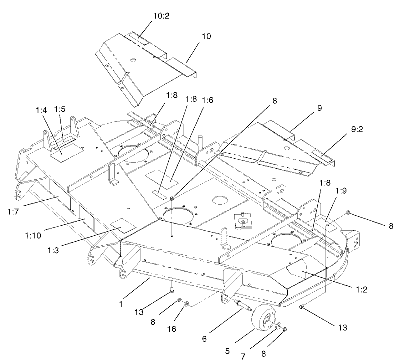 Deck Deflector and Roller Assembly