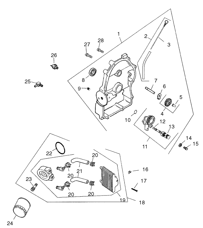 Group 3 Oil PanLubrication Assembly Kohler CH25S 68695