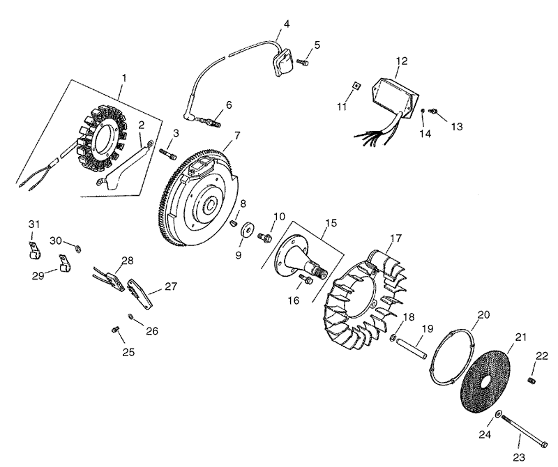 Group 5 IgnitionElectrical Assembly Kohler CH25S 68695