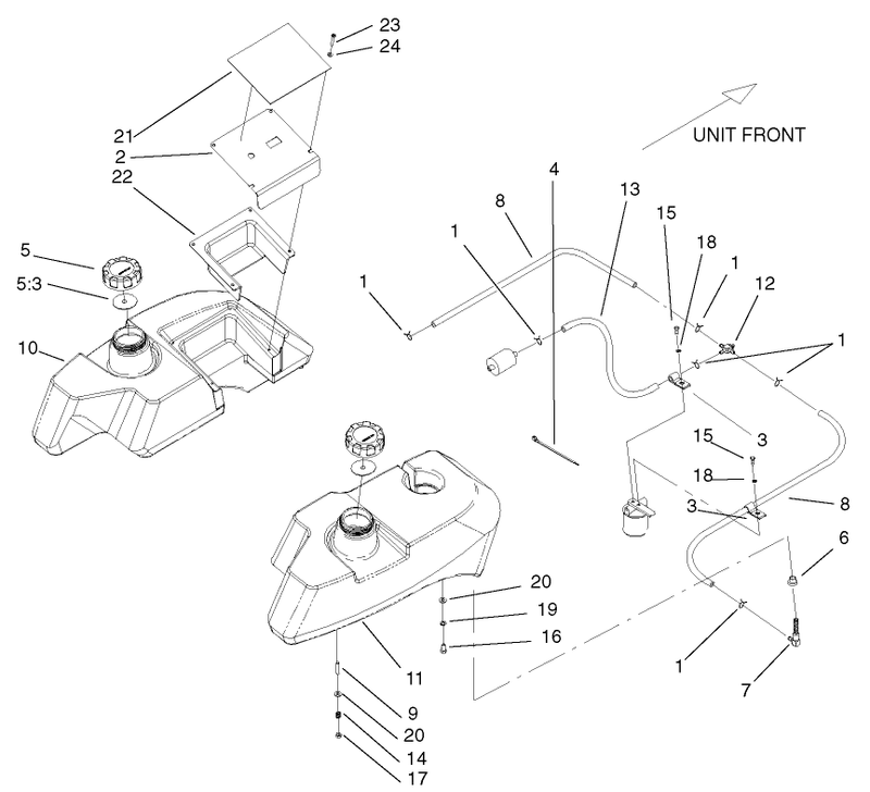 Tank And Fuel Line Assembly