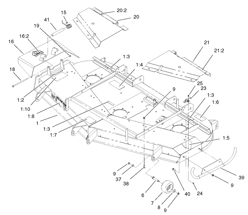 Deck Deflector and Roller Assembly