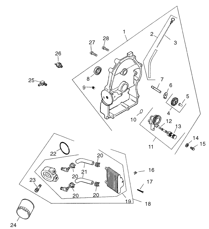 Group 3 Oil PanLubrication Assembly Kohler CH25S 68695