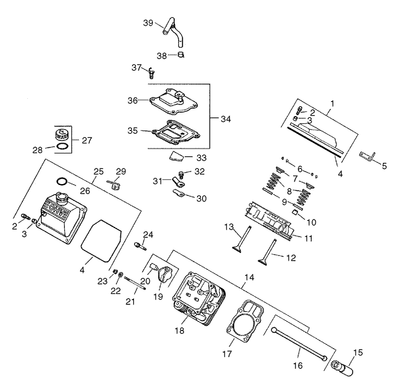 Group 4 HeadValveBreather Assembly Kohler CH25S 68695