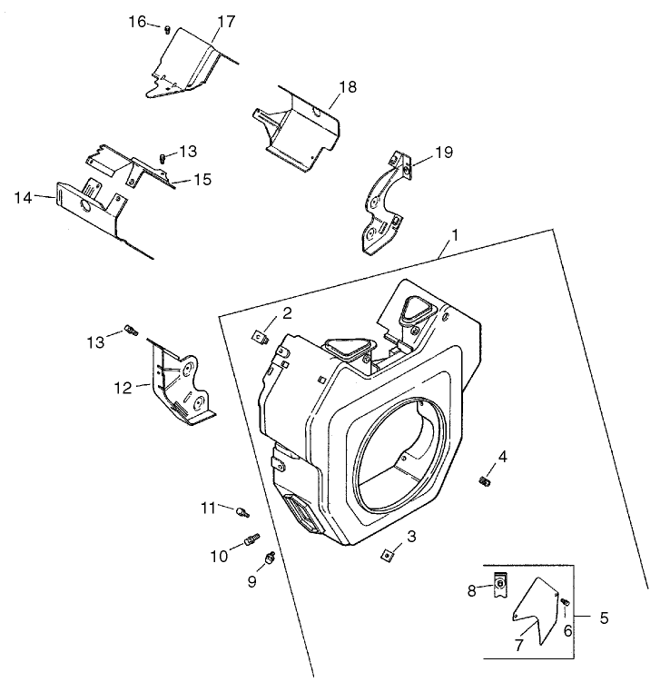 Group 6 Blower Housing and Baffle Assembly Kohler CH25S 68695