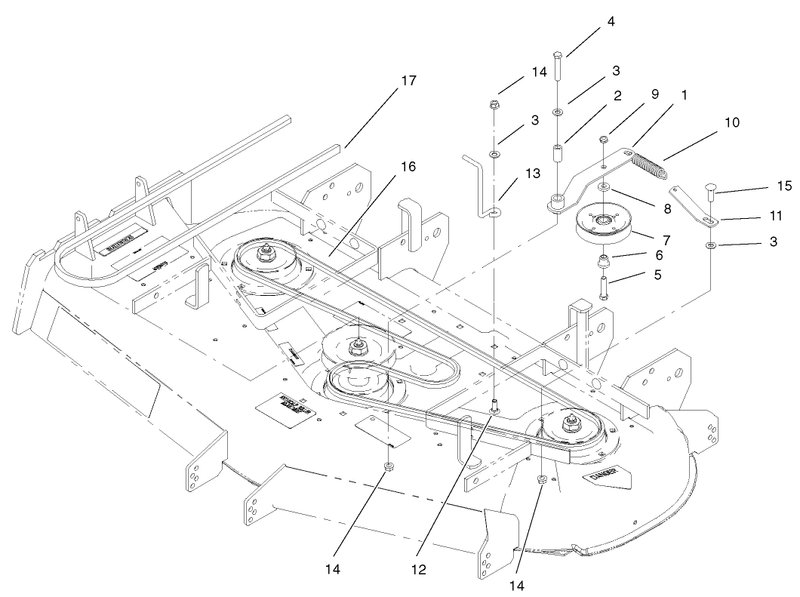Deck Belts And Idler Arm Assembly