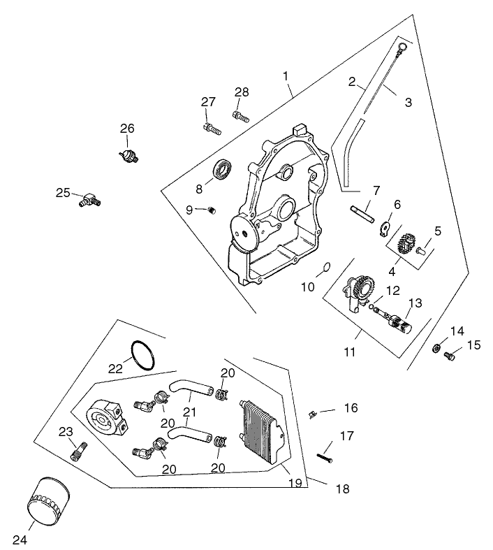 Group 3 Oil PanLubrication Assembly Kohler CH25S 68695