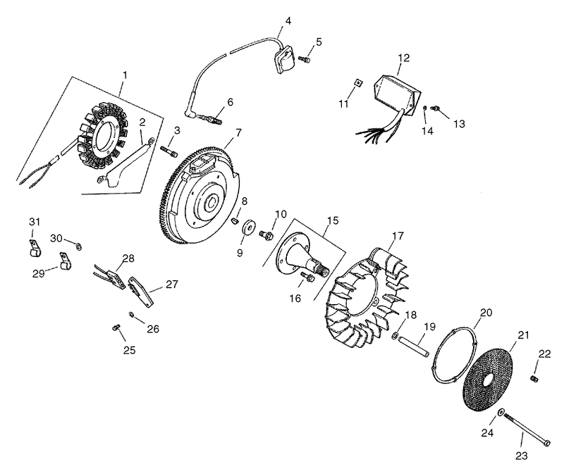 Group 5 IgnitionElectrical Assembly Kohler CH25S 68695