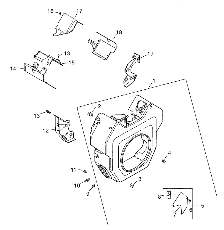 Group 6 Blower Housing and Baffle Assembly Kohler CH25S 68695