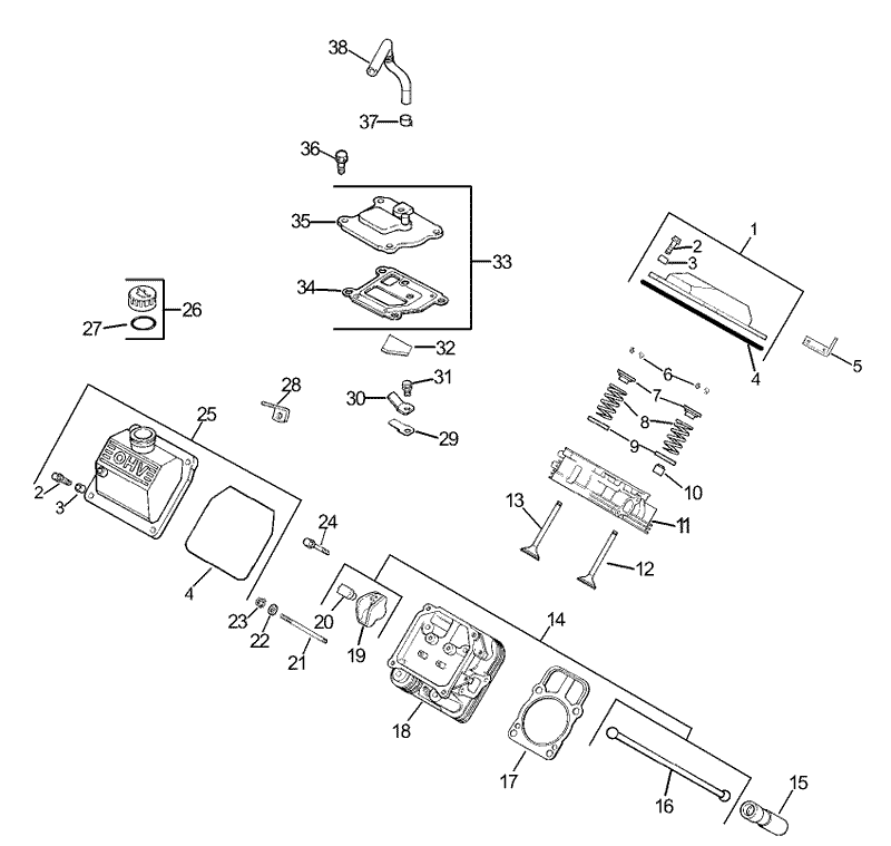 Group 4 HeadValveBreather Assembly Kohler CH740 0007