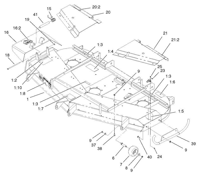 Deck Deflector and Roller Assembly