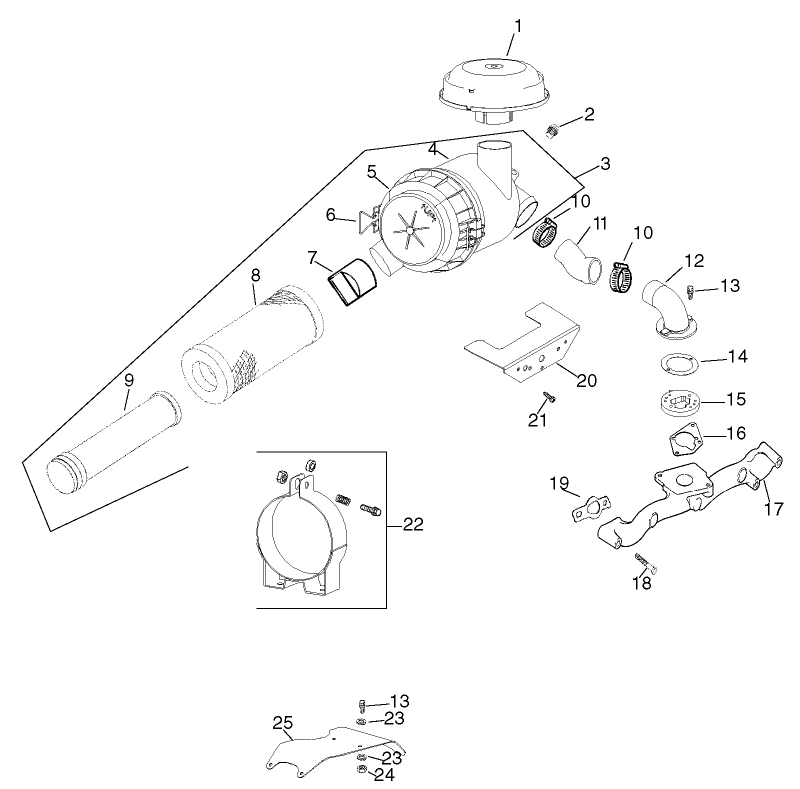 Group 10 Air IntakeFiltration Assembly Kohler CH20S 64670