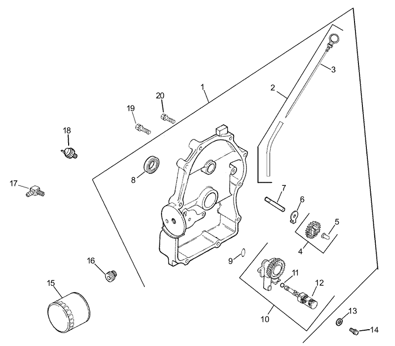 Group 3 Oil PanLubrication Assembly Kohler CH20S 64684