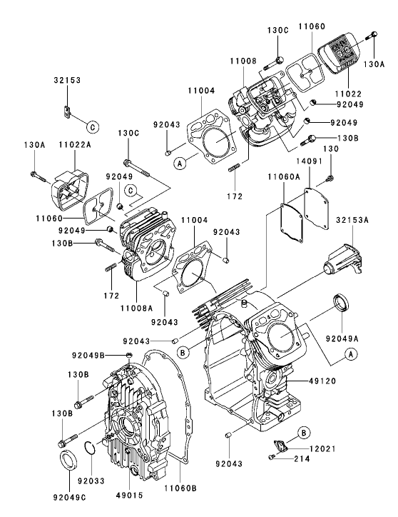 CylinderCrankcase Assembly Kawasaki FH721D AS05