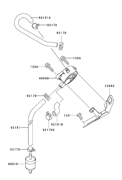Fuel TankFuel Valve Assembly Kawasaki FH721D AS05