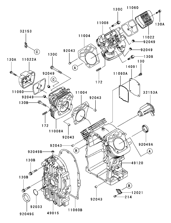 CylinderCrankcase Assembly Kawasaki FH721D AS05