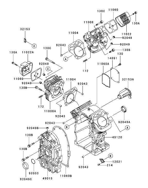 CylinderCrankcase Assembly Kawasaki FH721D AS05