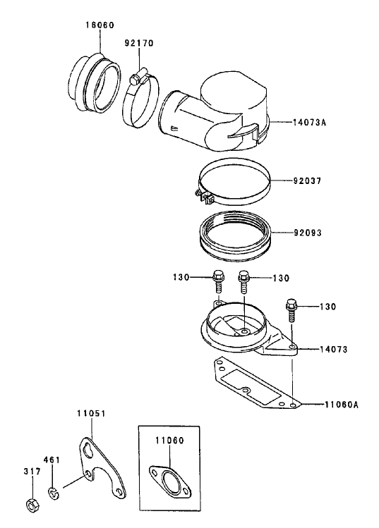 Air FilterMuffler Assembly Kawasaki FD750D AS03