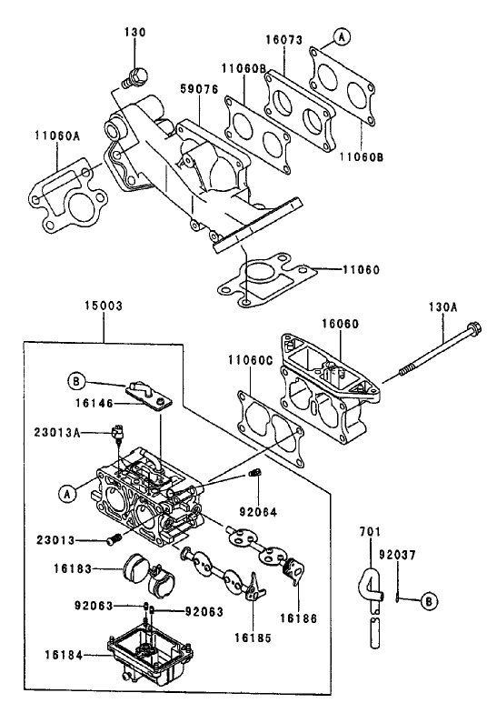 Carburetor Assembly Kawasaki FD750D AS03